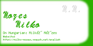 mozes milko business card